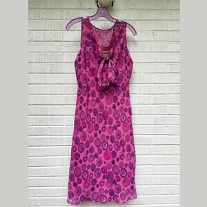 Expressions Vintage Y2K Pink Purple Retro Printed Dress